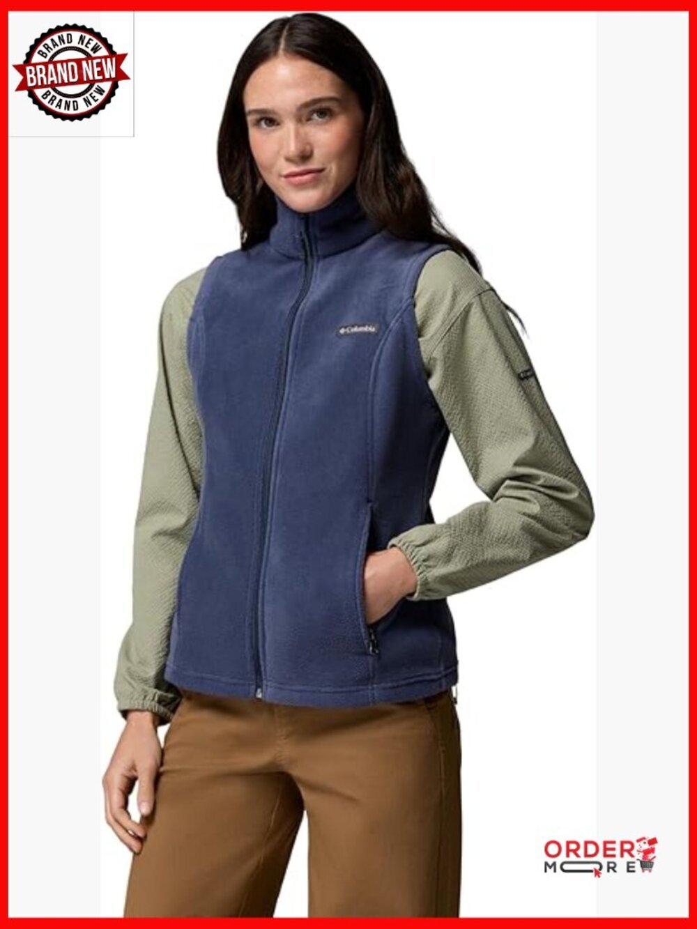 Plush Fleece Vest Sleeveless Zip Front Layer Womens Outerwear